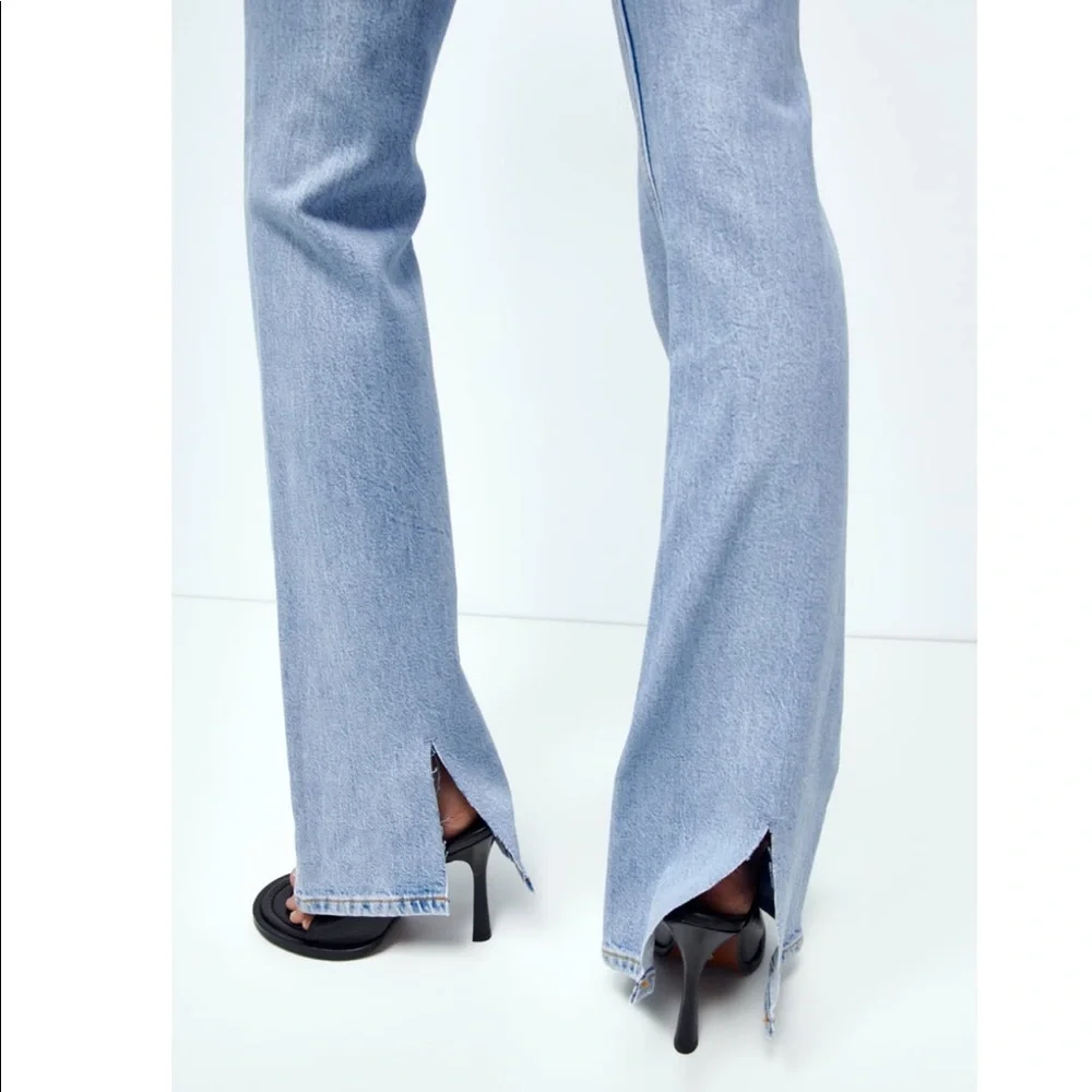 ZARA Z1975 BACK SLIT FLARED JEANS - Picture 7 of 15